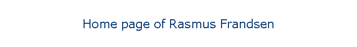 Home page of Rasmus Frandsen